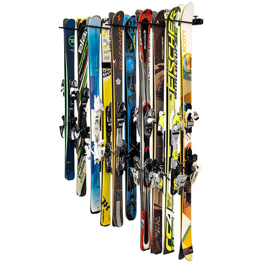Wall Mounted Adjustable Ski Rack Storage System (Holds 10 Pairs of Skis)