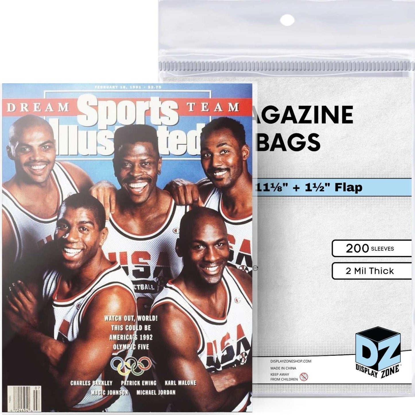 Magazine Bags - 200 Pack Acid-Free Polypropylene Plastic Sleeves - Crystal Clear Protection for Your Magazines and Comic Books - Archival Storage Covers for Collectors