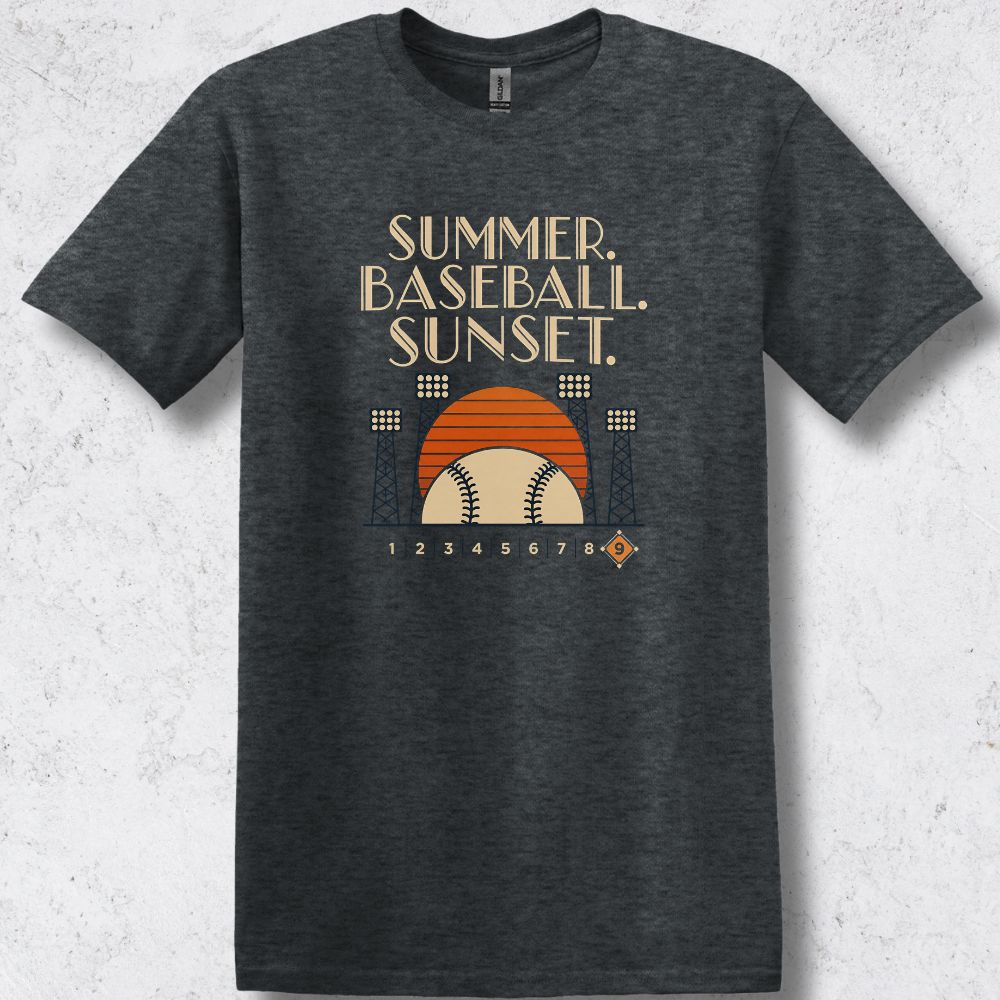 Summer Baseball Sunset T-Shirt