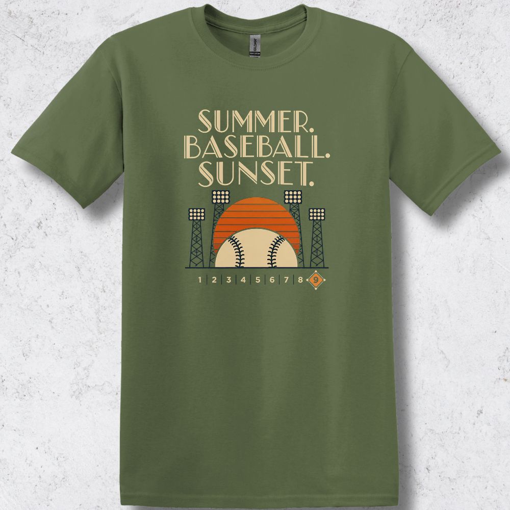 Summer Baseball Sunset T-Shirt