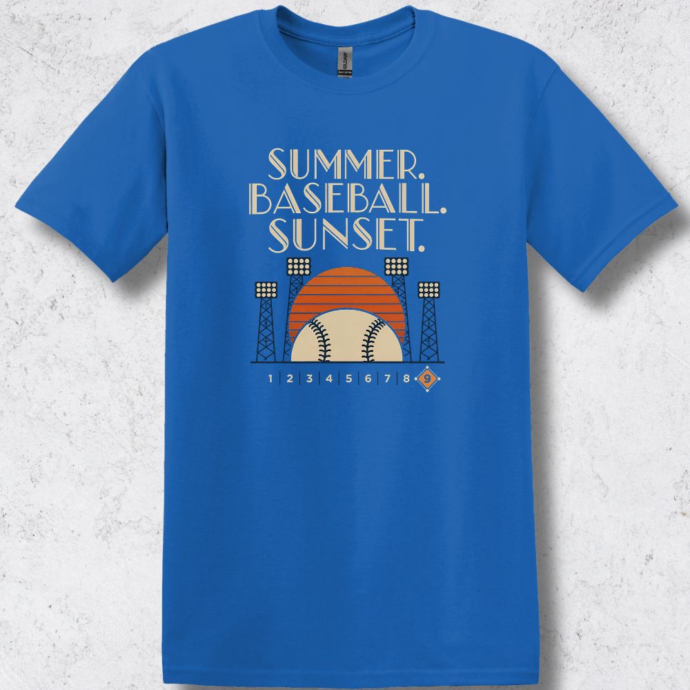 Summer Baseball Sunset T-Shirt