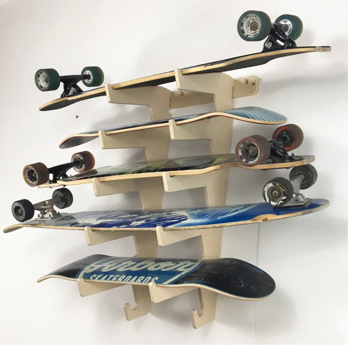 Scateboard Rack Skateboard & Longboard Wall Rack | Adjustable Storage Display with Gear ...
