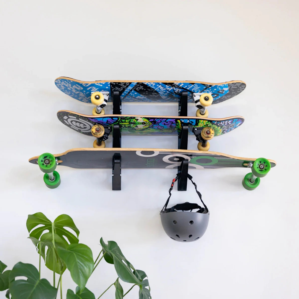 Speed Skates Racks 3-Level Skateboard Storage Rack | Wall-Mounted Gear Organizer – Display ...