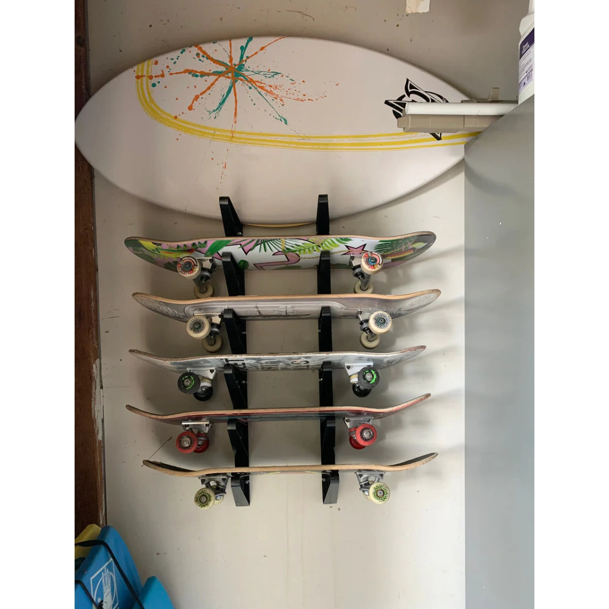Speed Skates Racks 3-Level Skateboard Storage Rack | Wall-Mounted Gear Organizer – Display ...