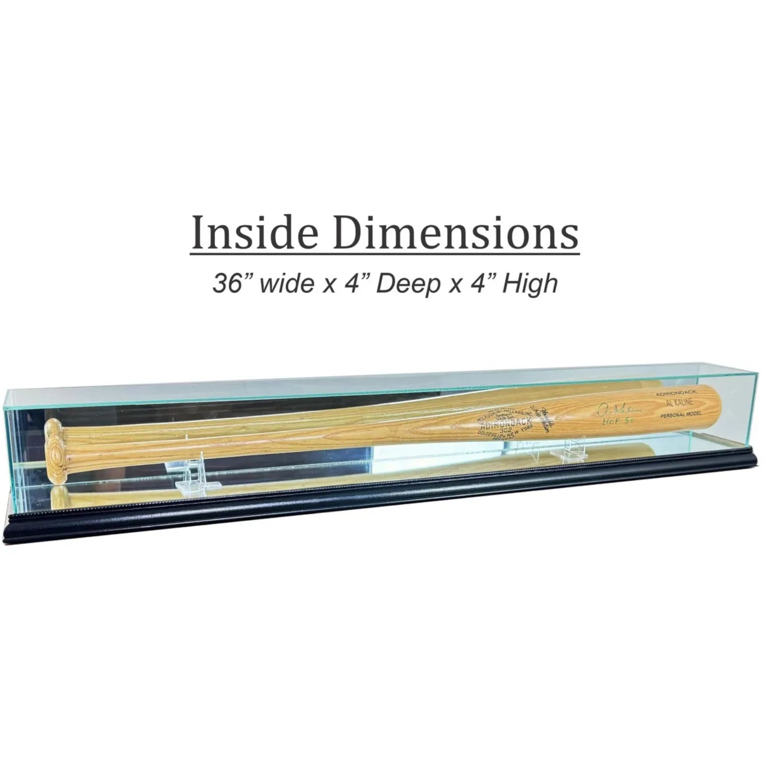 Real Glass Tabletop Baseball Bat Display Case. Premium hardwood and UV Protection.