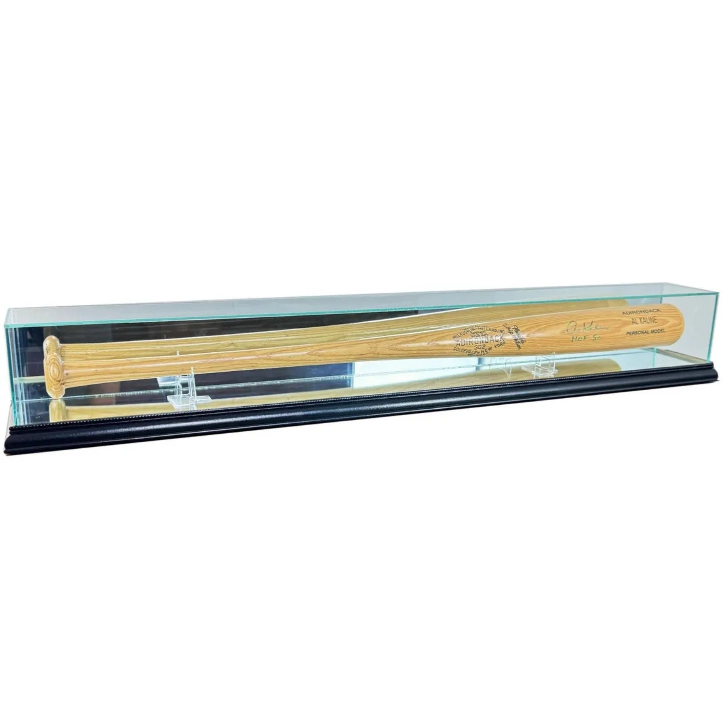 Real Glass Tabletop Baseball Bat Display Case. Premium hardwood and UV Protection.