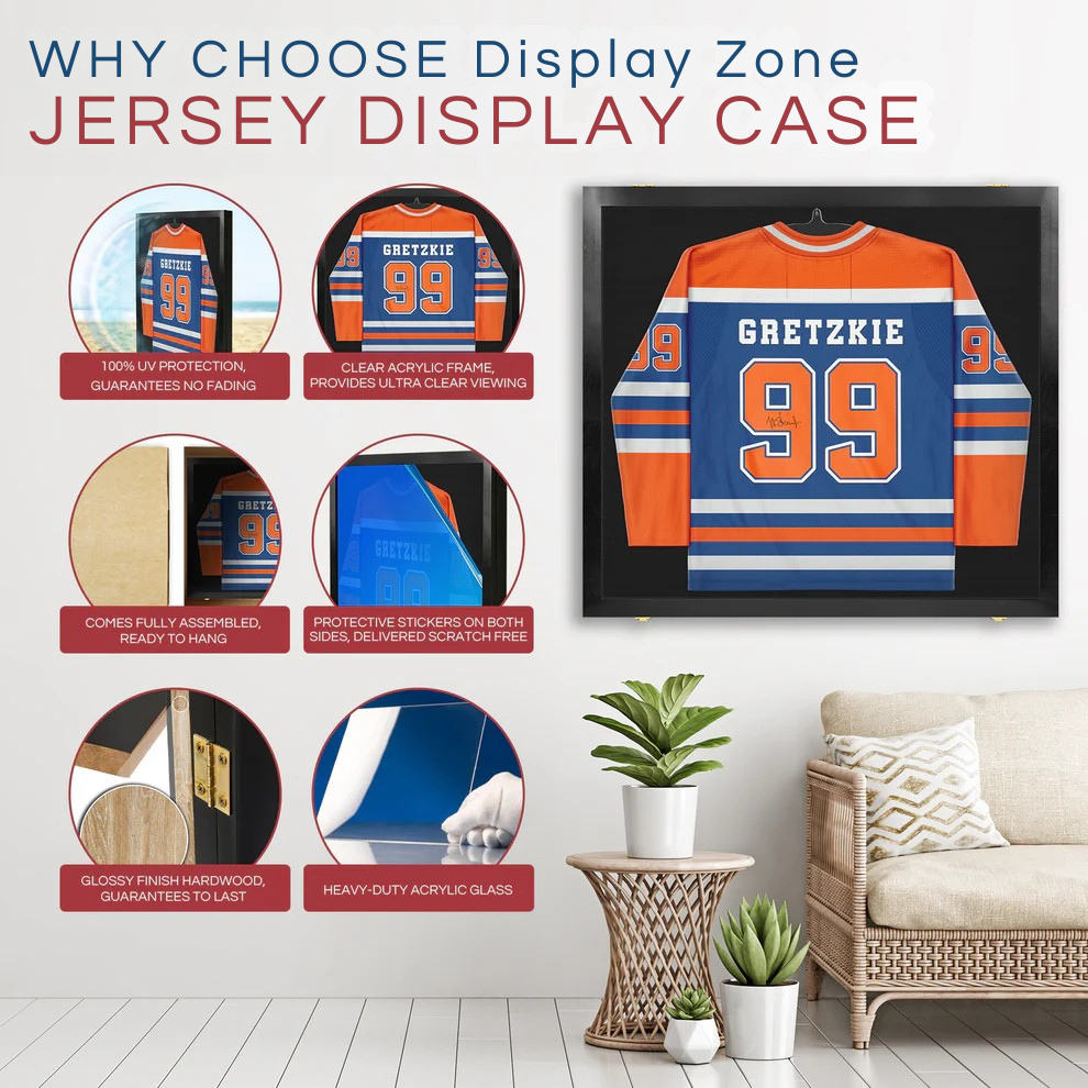 Jersey Display Case - Extra Large UV Protection Hockey Black Wood
