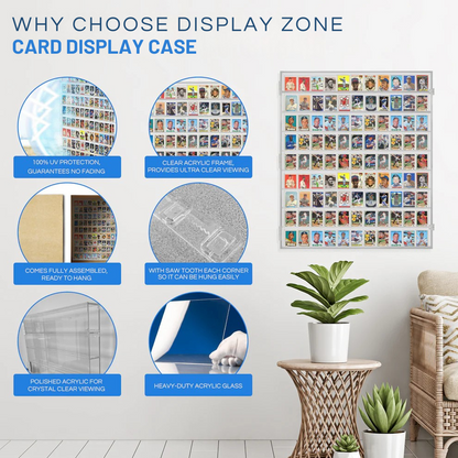 99 Ungraded - Acrylic Sports Baseball Trading Card Display Case Cabinet UV Protection