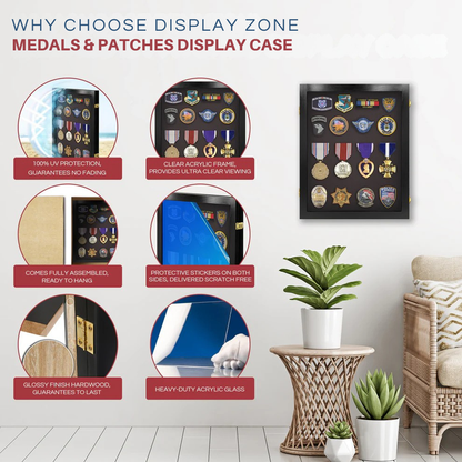 Small - Medals, Pins, & Patches Display Case