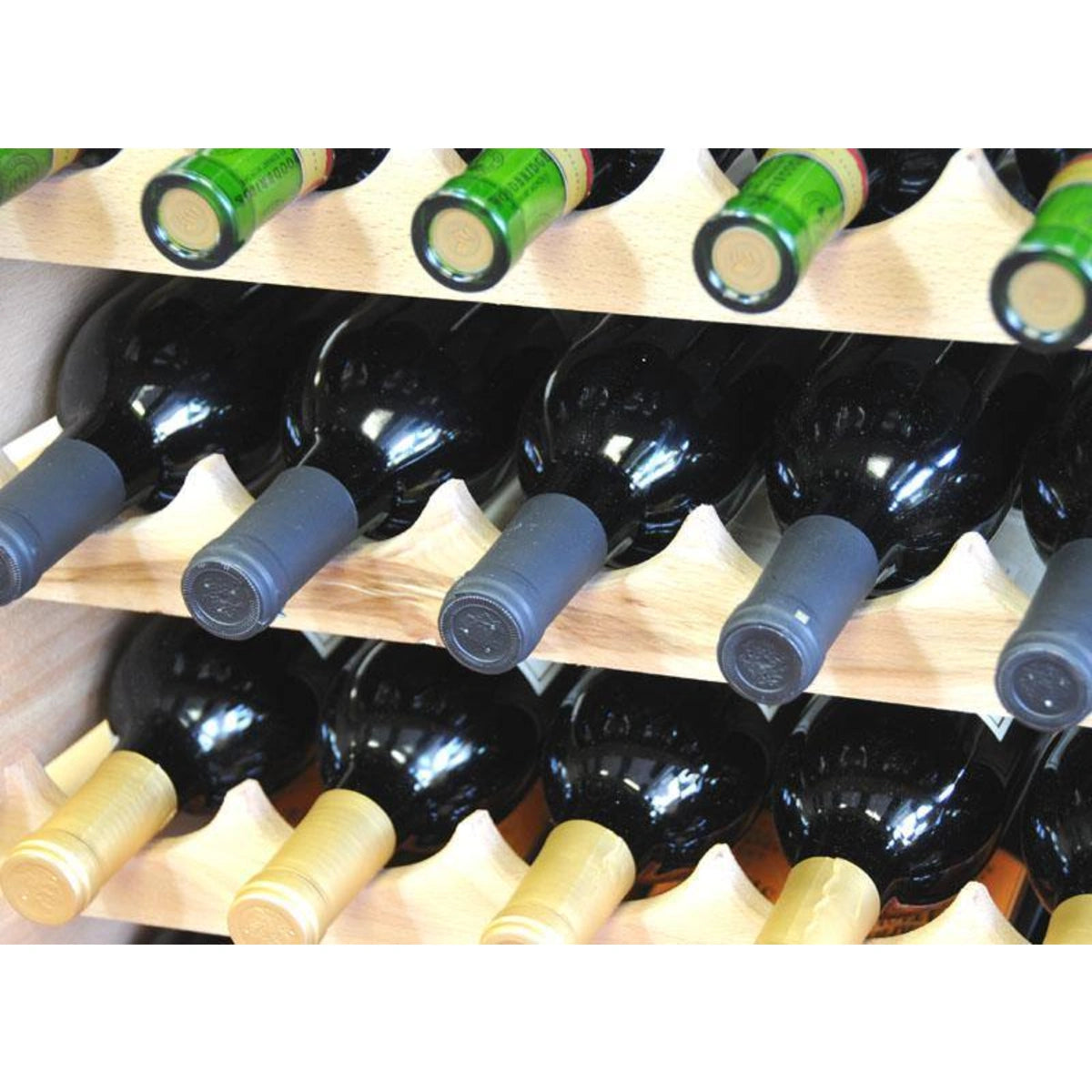 (8 Bottles Per Row) Beech Wood Modular Wine Holder Rack Stackable