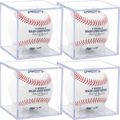 UV-protected acrylic baseball display case by Display Zone - Baseball Cube Acrylic Autographed Game Ball Holder