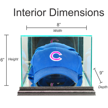 Real Glass Baseball Hat Display Case