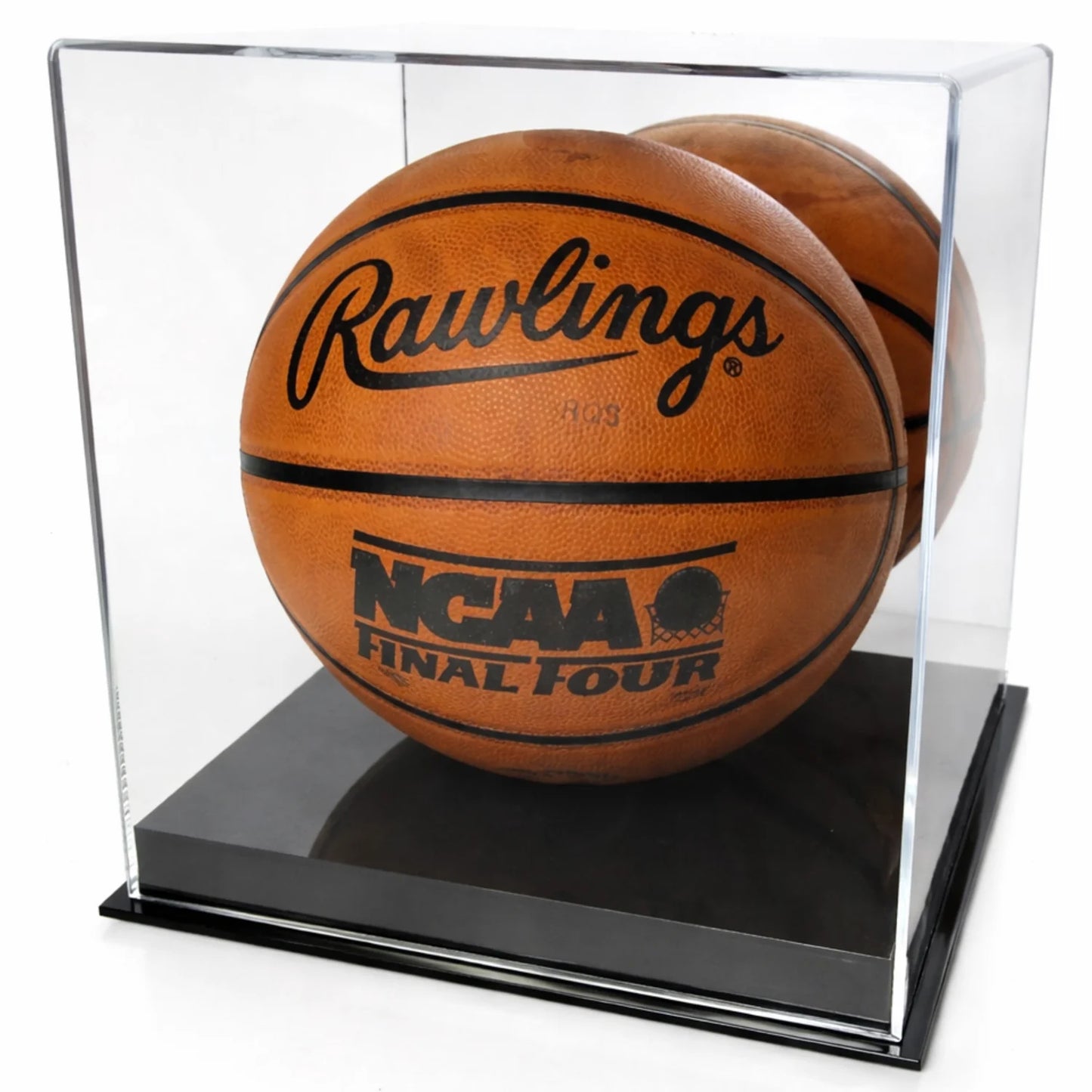 Full Size NBA Basketball Display Case w/ Mirror Back Panel Black Base UV Protection