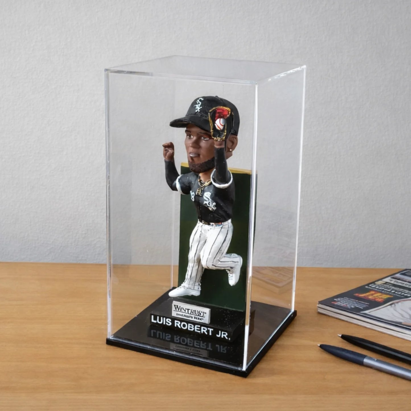 Display Zone Bobblehead Display Case - Sturdy Premium Design - 3mm Thick Hard Acrylic Case for Bobble Heads, Action Figures, Beanie Babies, Stuffed Animals, Teddy Bears - Black Base