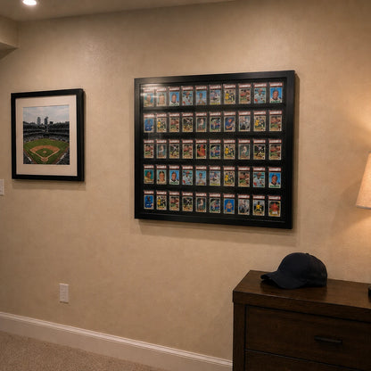 50 Graded PSA - Sports Trading Card Display Case Cabinet