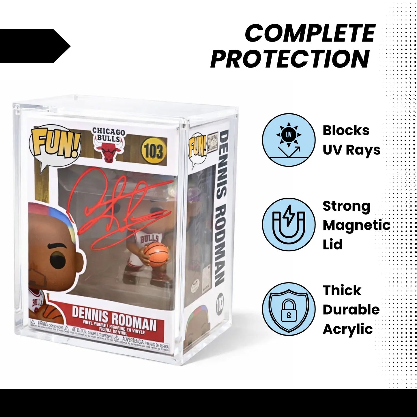 Vinyl Pop Protector - Thick Hard Case Cover for 4" Vinyl Figures - Crystal Clear Acrylic Display Case Box with Stackable Design - UV Protection to Preserve Autographs & Colors