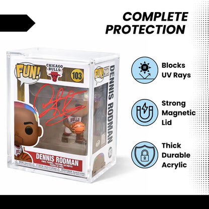 Vinyl Pop Protector - Thick Hard Case Cover for 4" Vinyl Figures - Crystal Clear Acrylic Display Case Box with Stackable Design - UV Protection to Preserve Autographs & Colors