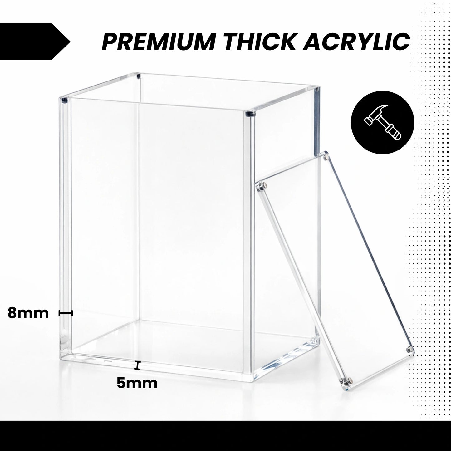 Vinyl Pop Protector - Thick Hard Case Cover for 4" Vinyl Figures - Crystal Clear Acrylic Display Case Box with Stackable Design - UV Protection to Preserve Autographs & Colors