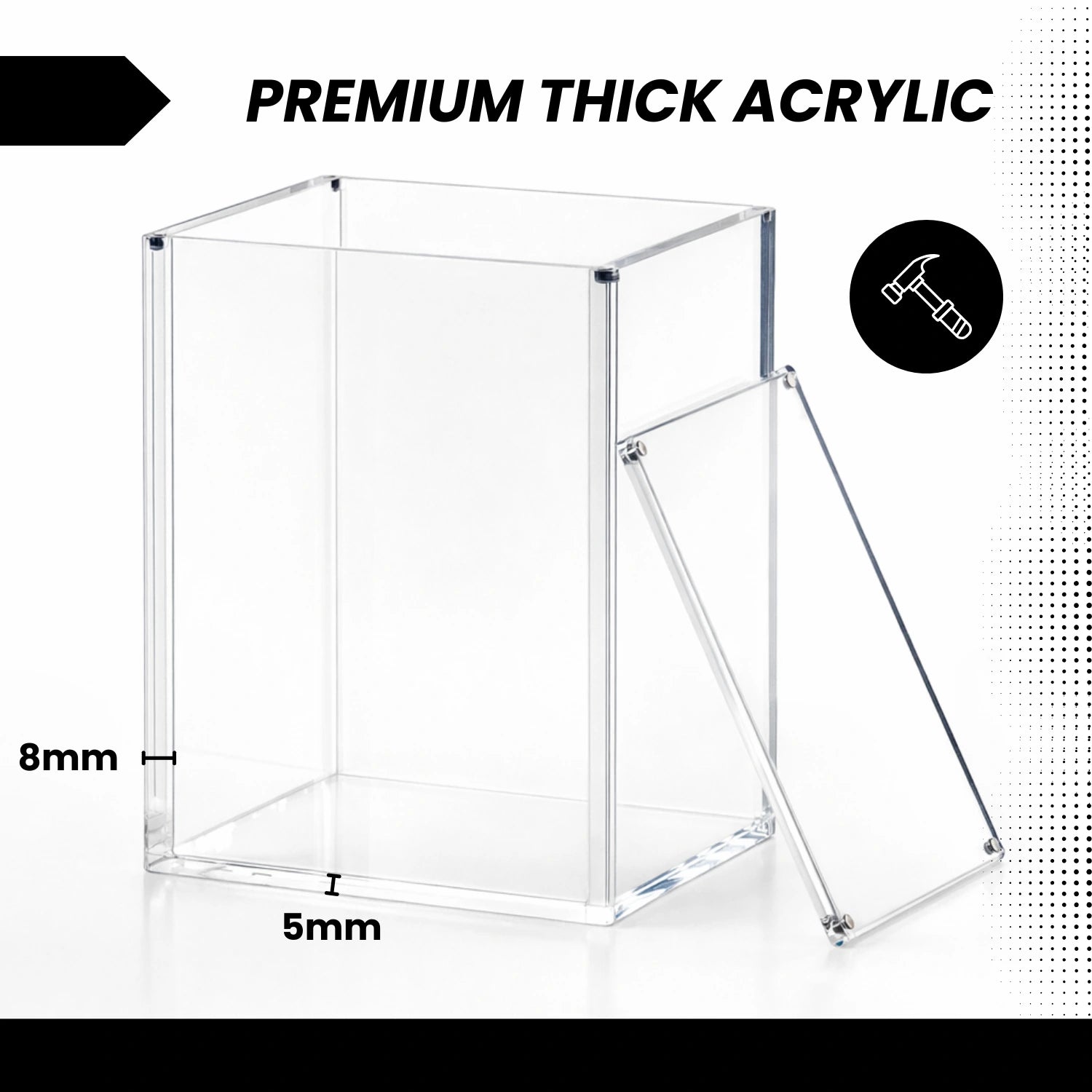 Vinyl Pop Protector - Thick Hard Case Cover for 4" Vinyl Figures - Crystal Clear Acrylic Display Case Box with Stackable Design - UV Protection to Preserve Autographs & Colors