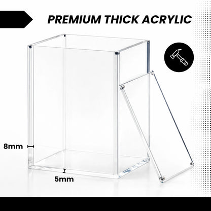 Vinyl Pop Protector - Thick Hard Case Cover for 4" Vinyl Figures - Crystal Clear Acrylic Display Case Box with Stackable Design - UV Protection to Preserve Autographs & Colors