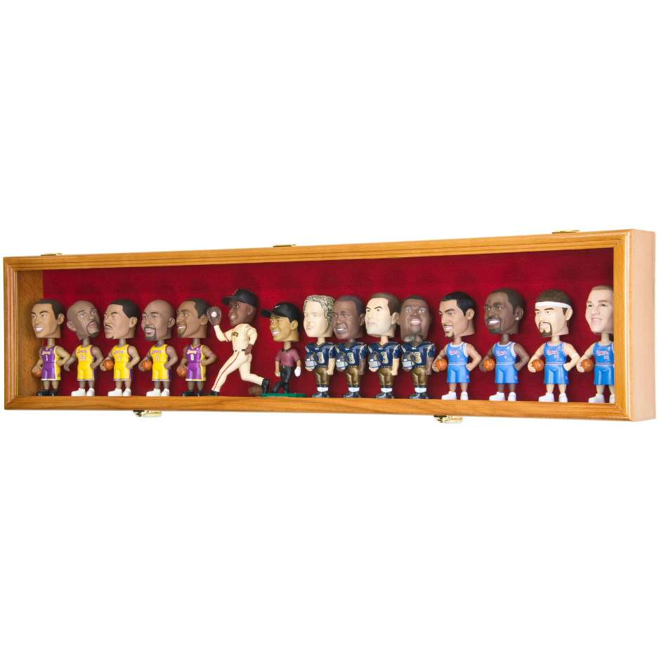 Long Bobblehead Figurine Display Case Cabinet UV Protection