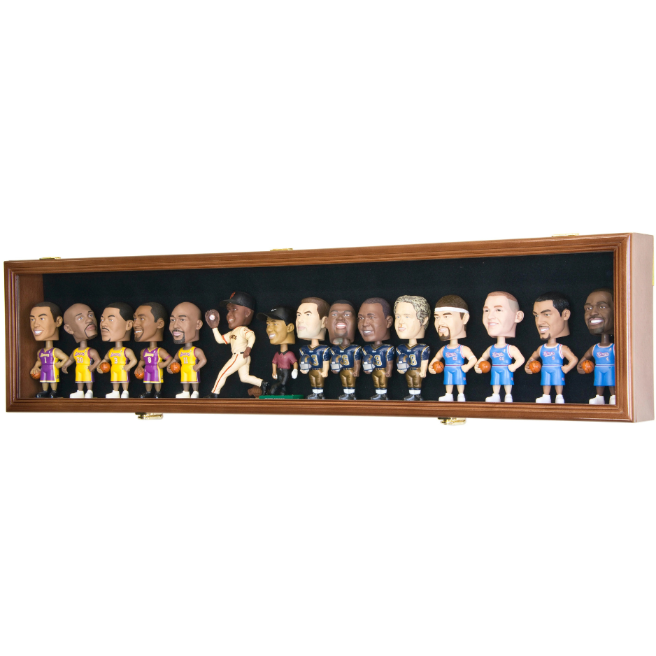 Long Bobblehead Figurine Display Case Cabinet UV Protection