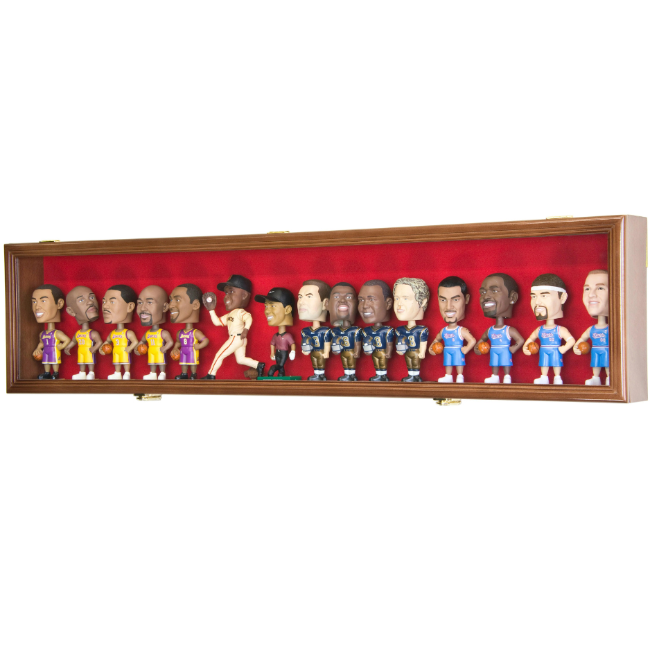 Long Bobblehead Figurine Display Case Cabinet UV Protection