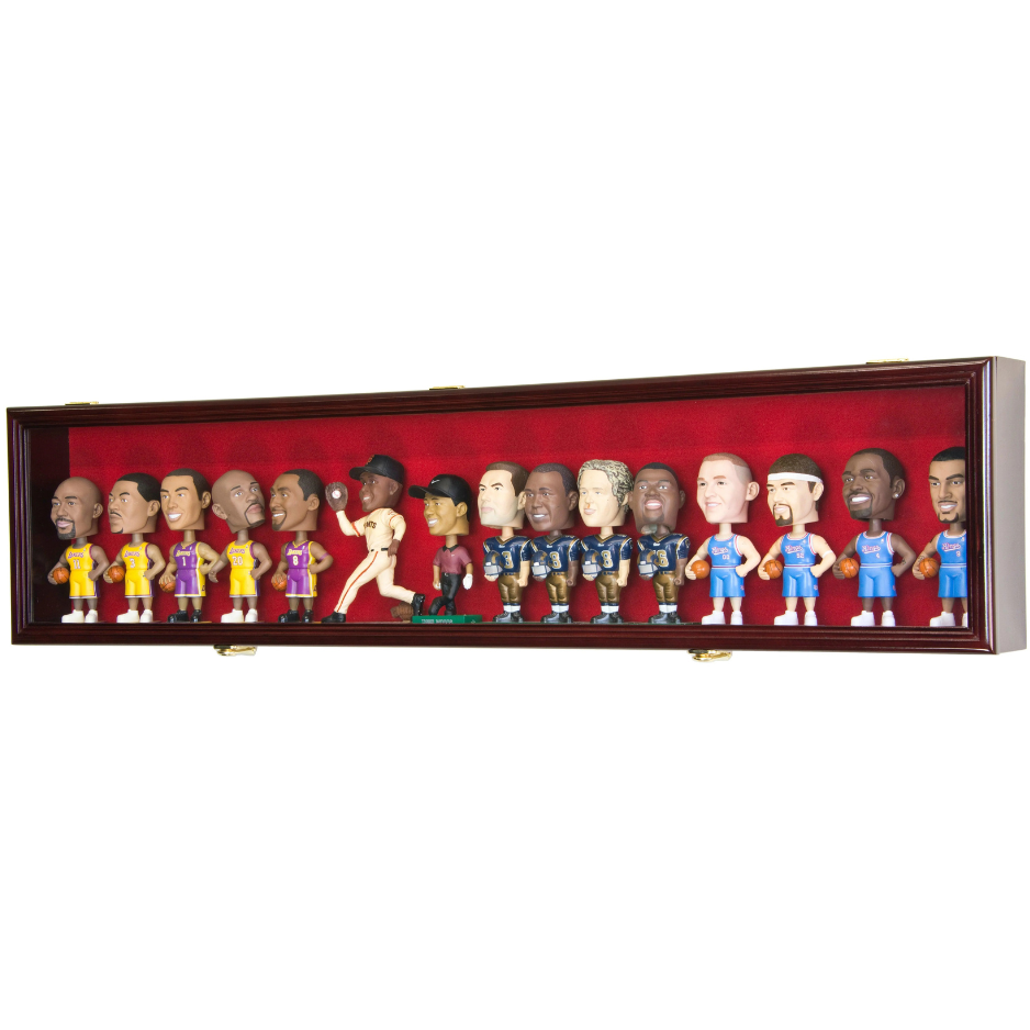 Long Bobblehead Figurine Display Case Cabinet UV Protection
