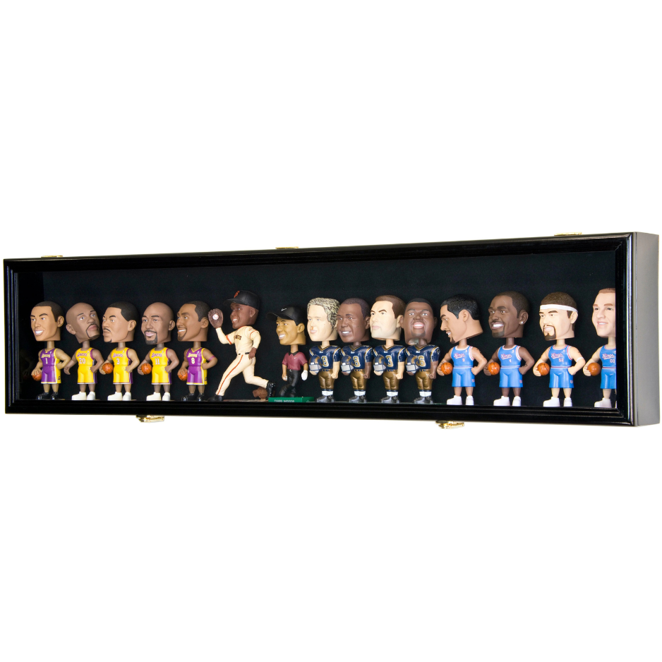 Long Bobblehead Figurine Display Case Cabinet UV Protection
