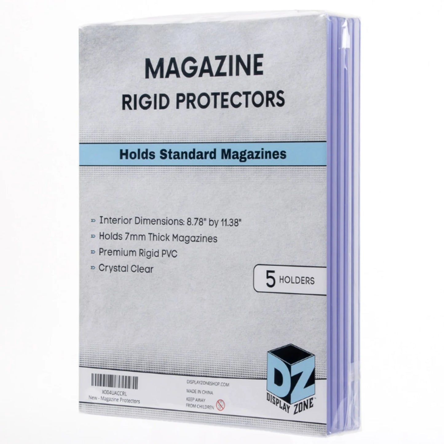 (5 Count) Display Zone 9x11.5 Magazine Topload Holder - Premium Crystal Clear PVC Protectors - 7mm Thick Plastic Display Sleeves - Archival Top Loaders for Standard Magazine Collectors