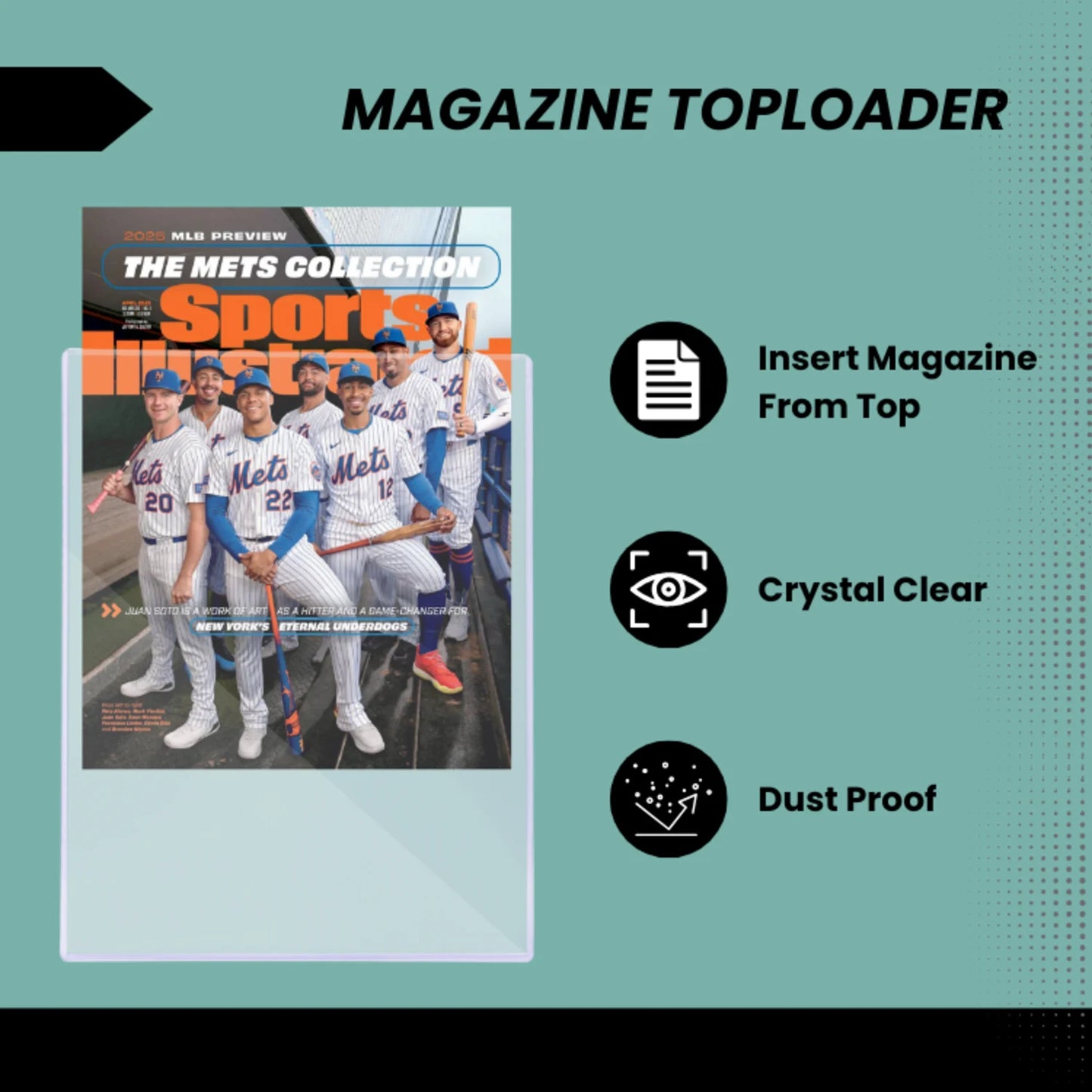 (5 Count) Display Zone 9x11.5 Magazine Topload Holder - Premium Crystal Clear PVC Protectors - 7mm Thick Plastic Display Sleeves - Archival Top Loaders for Standard Magazine Collectors