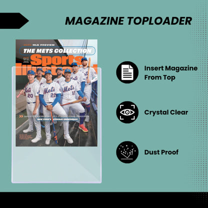 (5 Count) Display Zone 9x11.5 Magazine Topload Holder - Premium Crystal Clear PVC Protectors - 7mm Thick Plastic Display Sleeves - Archival Top Loaders for Standard Magazine Collectors