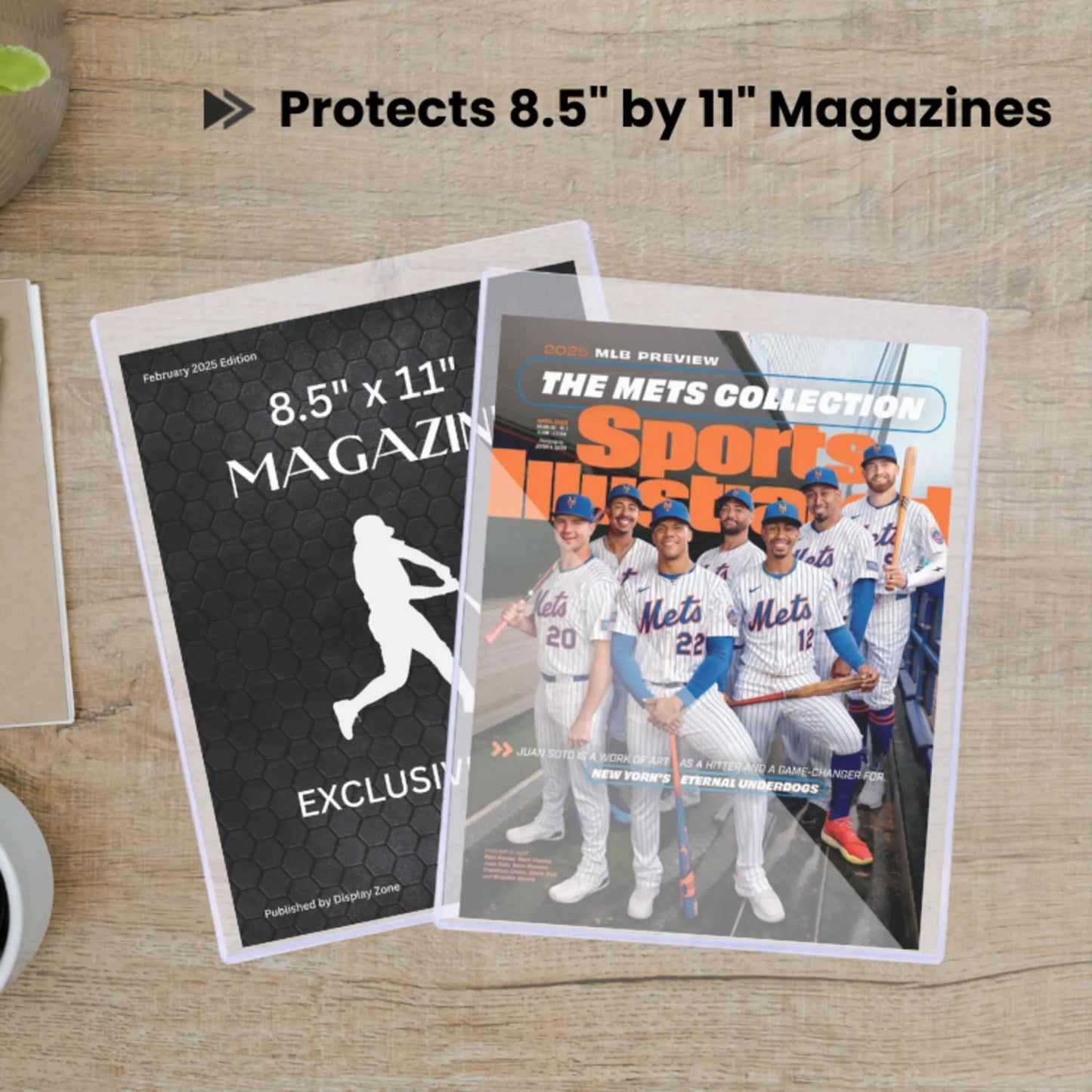 (5 Count) Display Zone 9x11.5 Magazine Topload Holder - Premium Crystal Clear PVC Protectors - 7mm Thick Plastic Display Sleeves - Archival Top Loaders for Standard Magazine Collectors