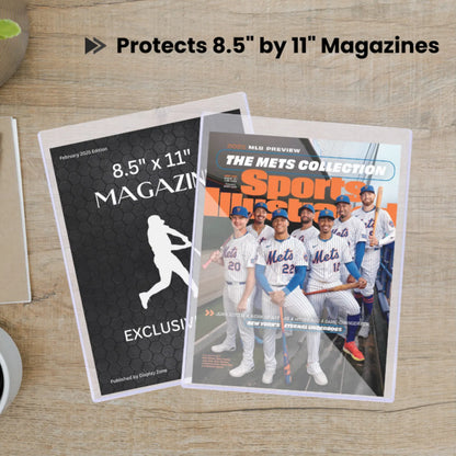 (5 Count) Display Zone 9x11.5 Magazine Topload Holder - Premium Crystal Clear PVC Protectors - 7mm Thick Plastic Display Sleeves - Archival Top Loaders for Standard Magazine Collectors