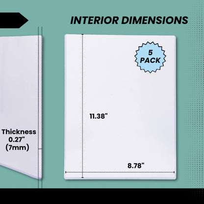 (5 Count) Display Zone 9x11.5 Magazine Topload Holder - Premium Crystal Clear PVC Protectors - 7mm Thick Plastic Display Sleeves - Archival Top Loaders for Standard Magazine Collectors