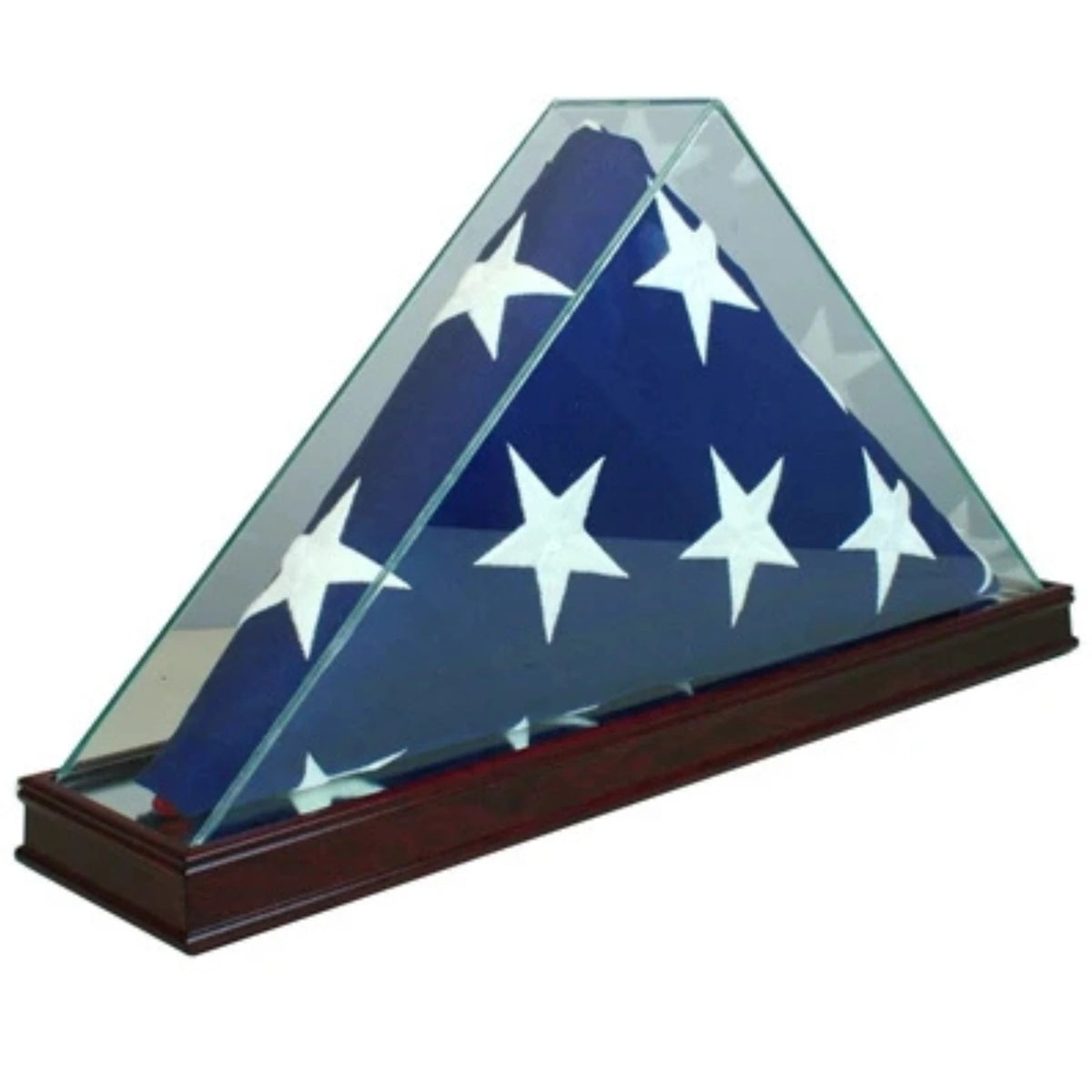Real Glass Tabletop Flag Display Case for 3'x5' Flag