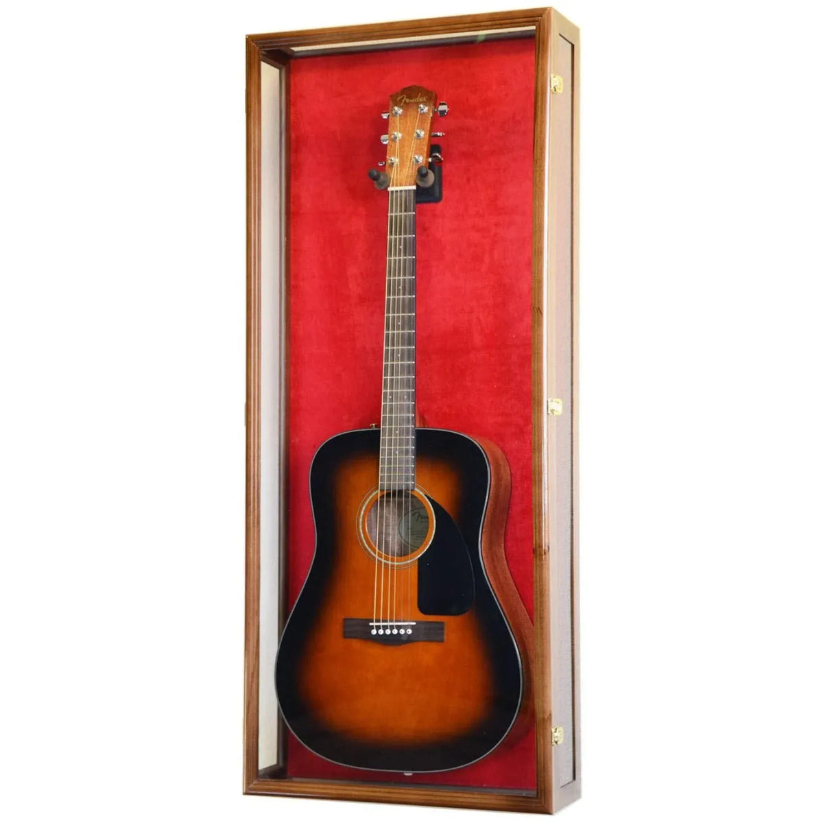 Clear Viewing Guitar Display Case Cabinet (for Electric or Acoustic) Walnut