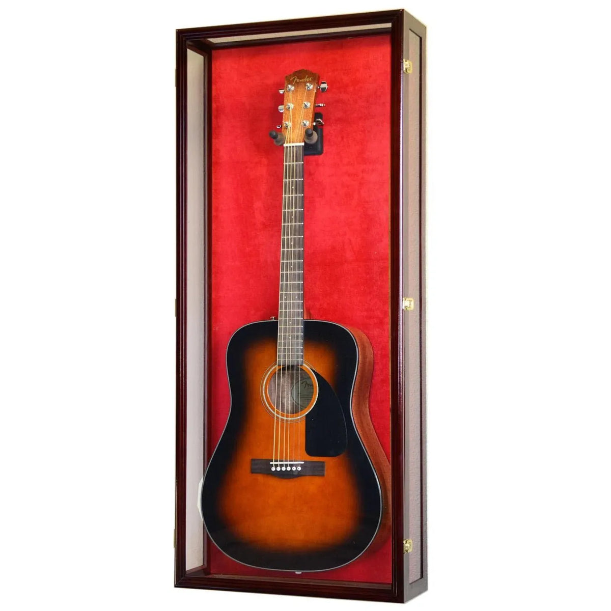 Clear Viewing Guitar Display Case Cabinet (for Electric or Acoustic) Cherry