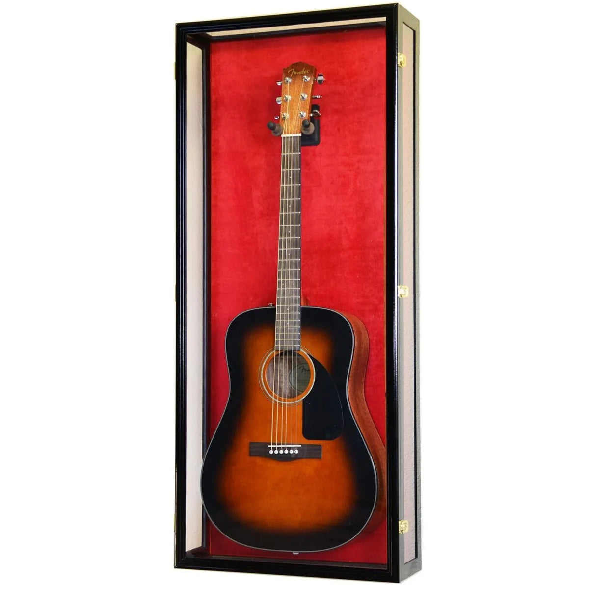 Clear Viewing Guitar Display Case Cabinet (for Electric or Acoustic) Black