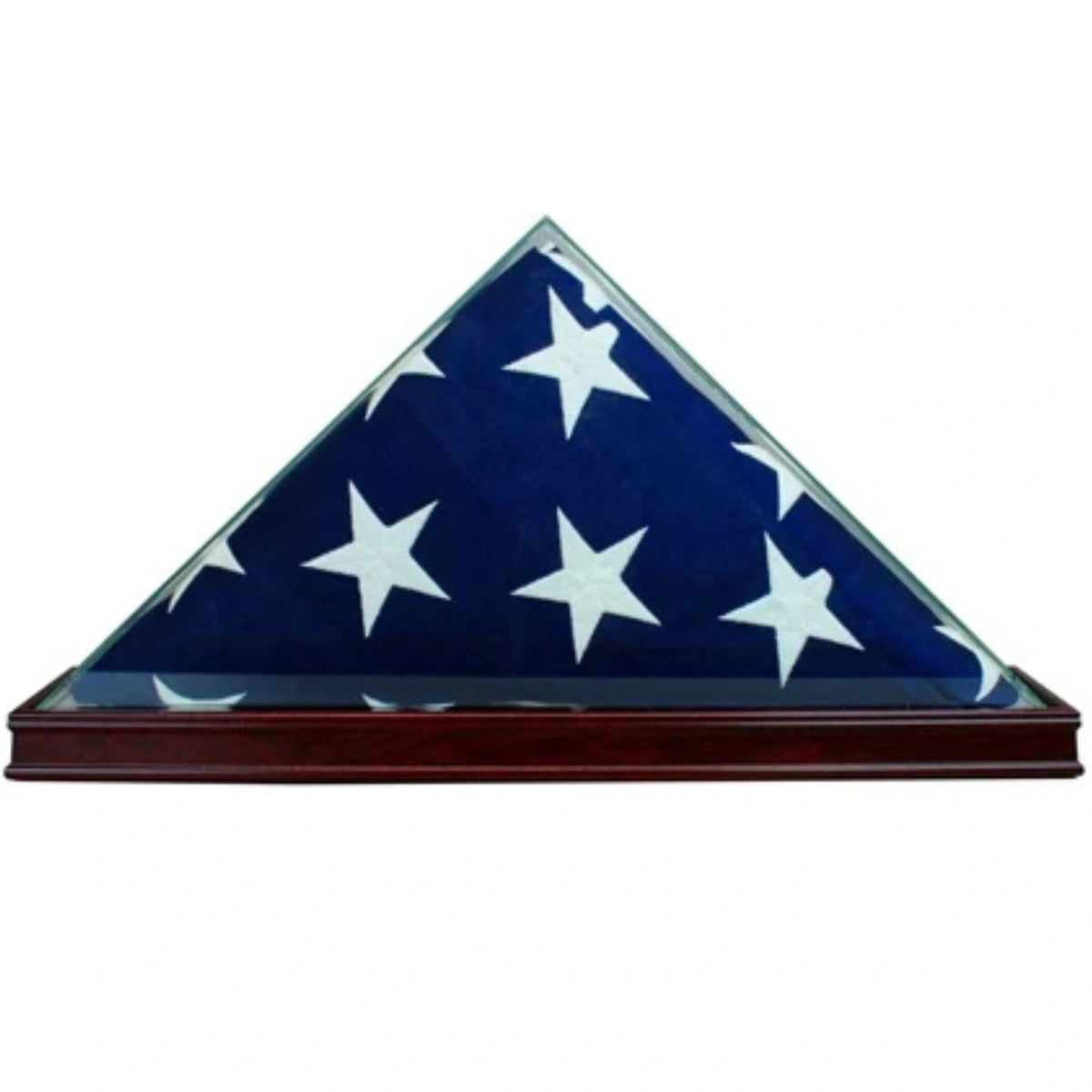 Real Glass Tabletop Flag Display Case for 3'x5' Flag