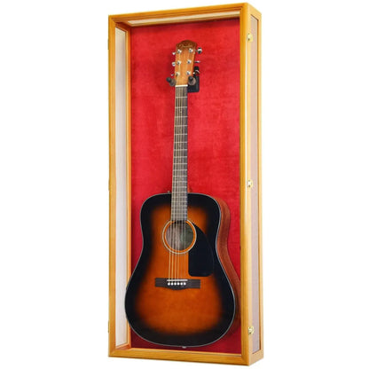 Clear Viewing Guitar Display Case Cabinet (for Electric or Acoustic) Oak