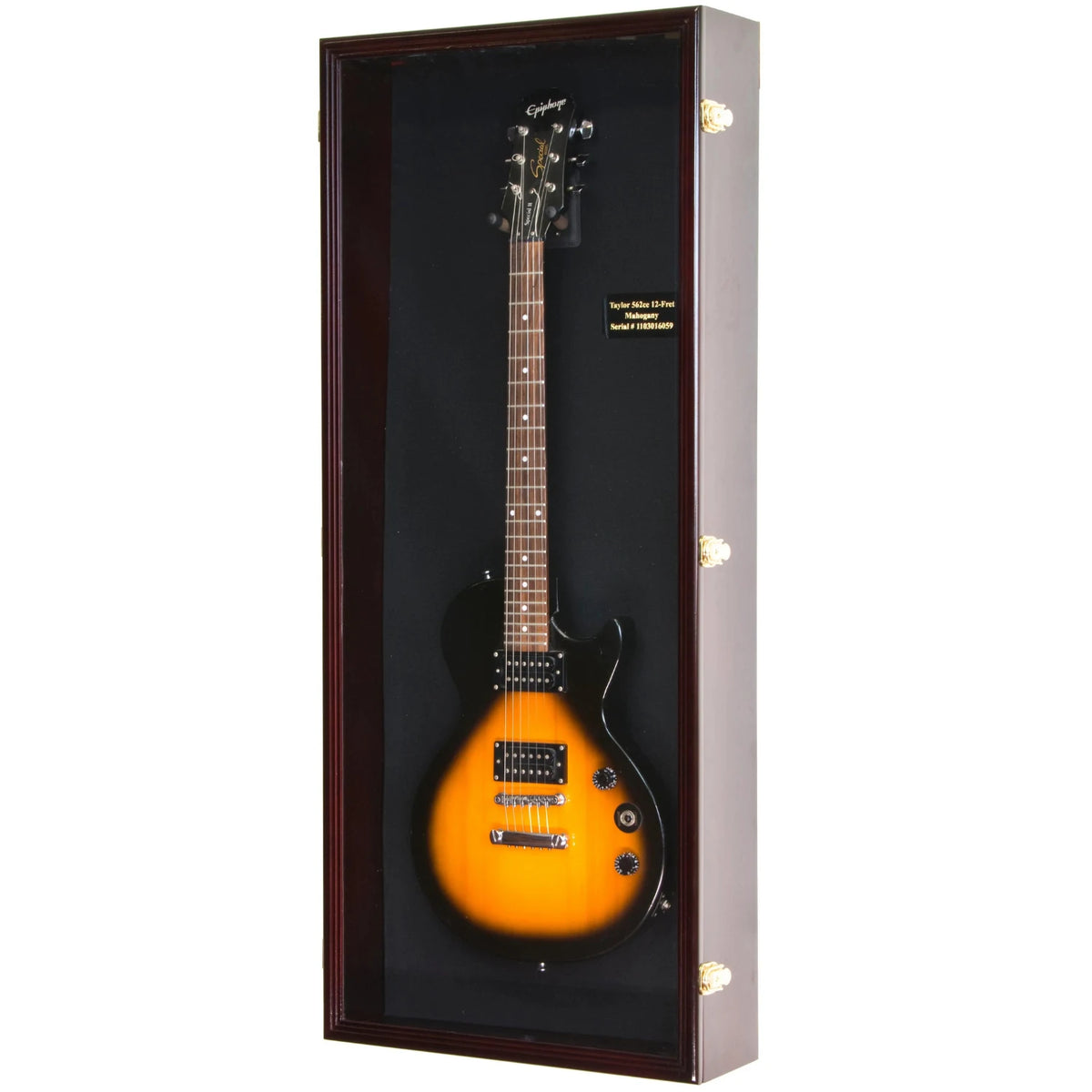 Wall Mounted Guitar Display Case Cabinet Cherry