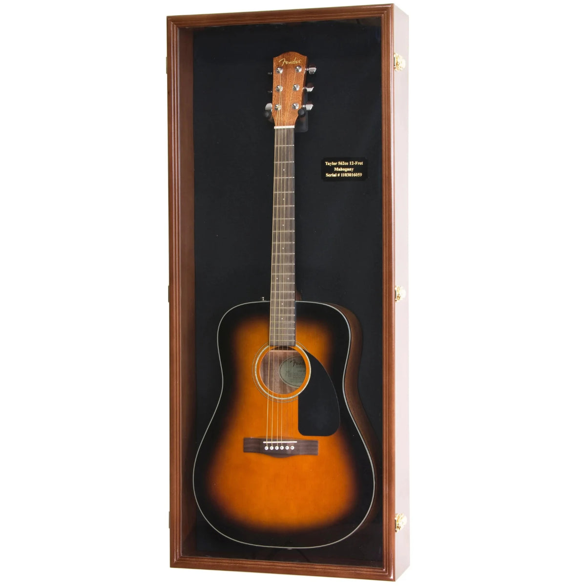 Wall Mounted Guitar Display Case Cabinet Walnut