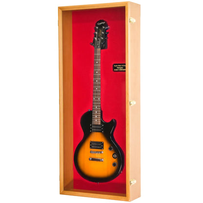 Wall Mounted Guitar Display Case Cabinet Oak