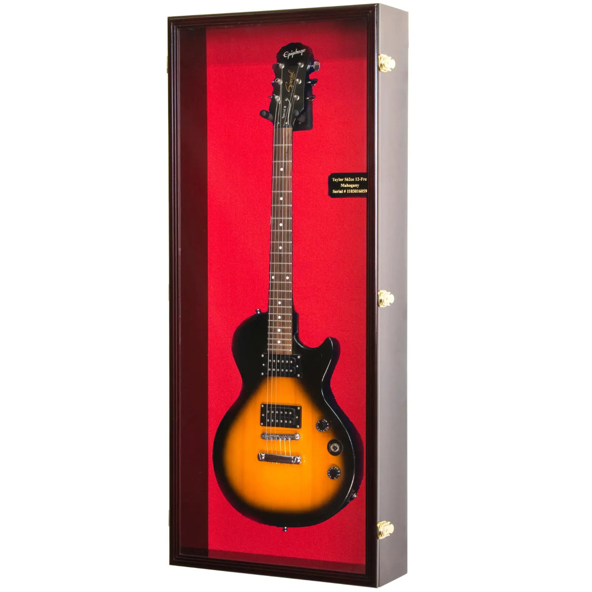 Wall Mounted Guitar Display Case Cabinet Cherry