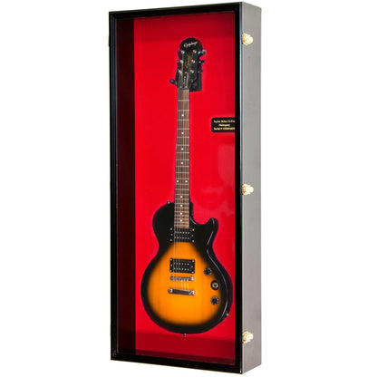 Wall Mounted Guitar Display Case Cabinet Black