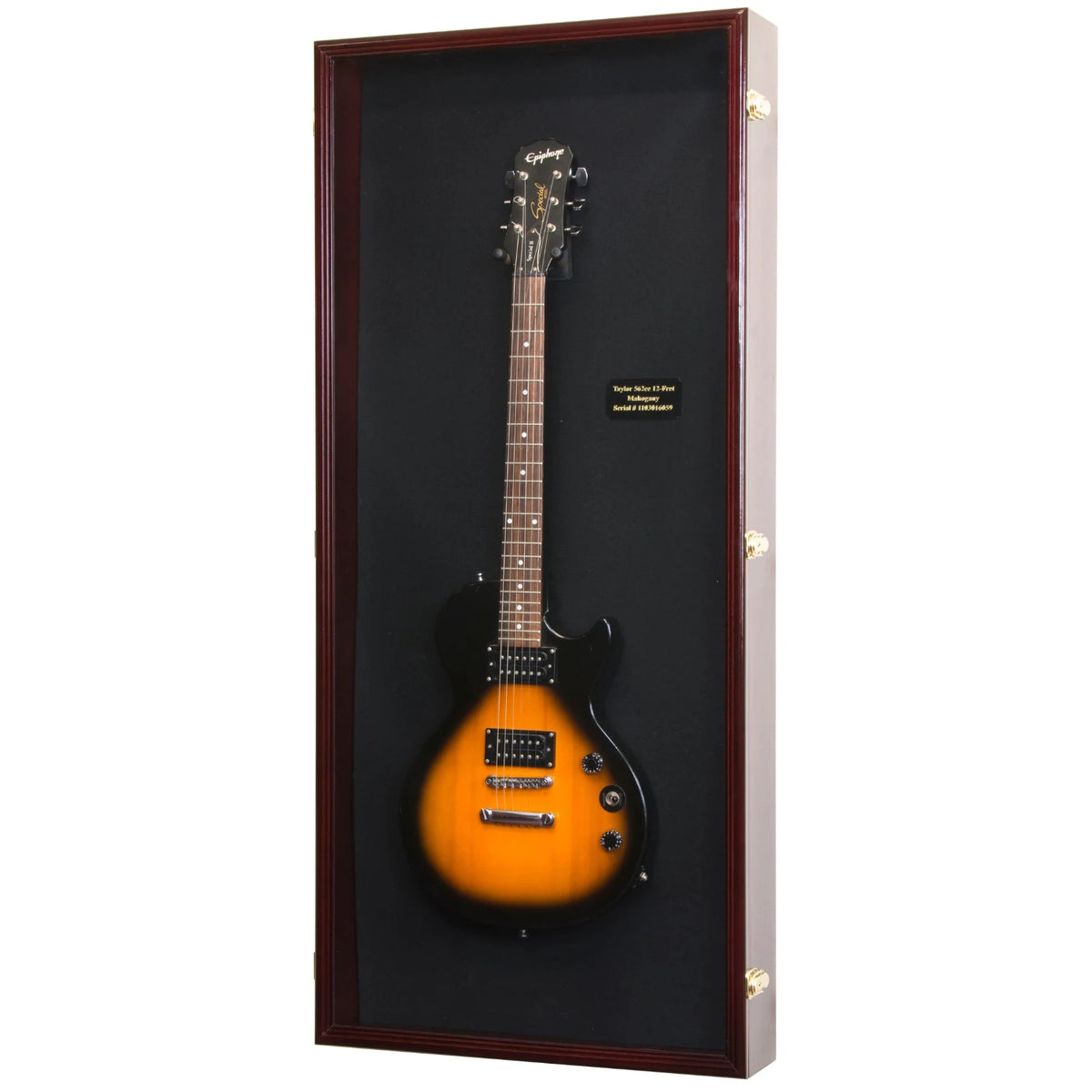 Wall Mounted Electric Guitar Display Case Cabinet Cherry