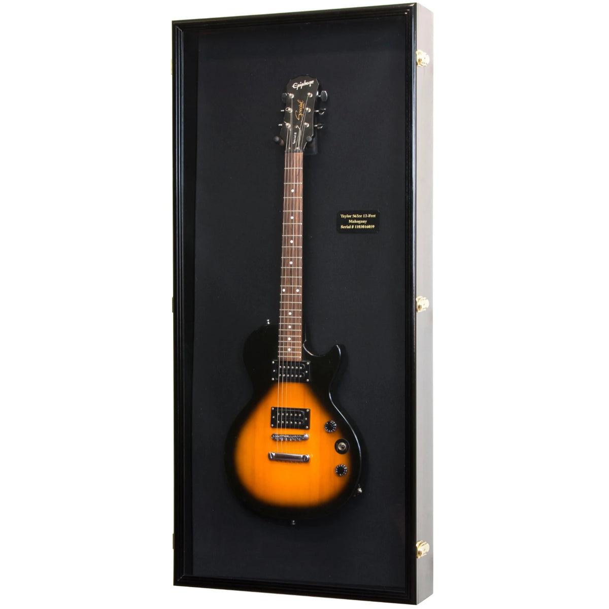 Wall Mounted Electric Guitar Display Case Cabinet Black