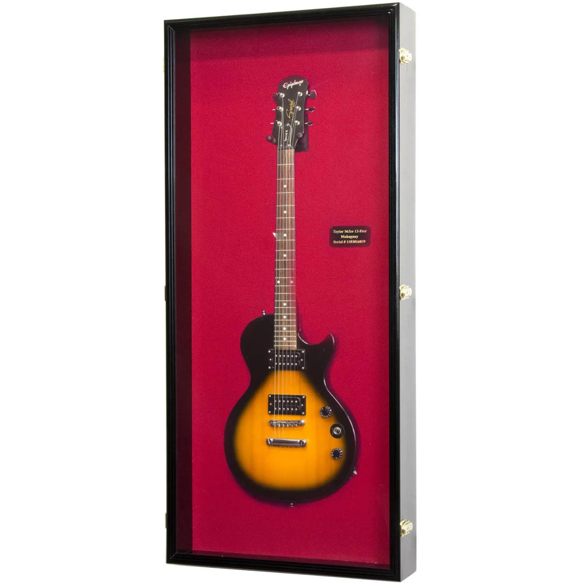 Wall Mounted Electric Guitar Display Case Cabinet Black