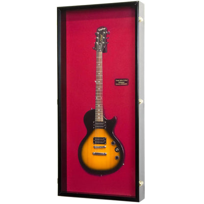 Wall Mounted Electric Guitar Display Case Cabinet Black